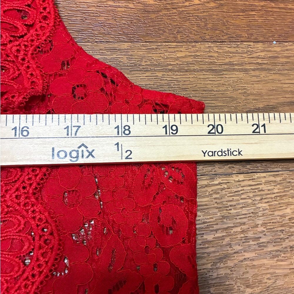 Women’s Love X Design Red Sleeveless Lace Woven Blouse Size Large NWT - Picture 5 of 8